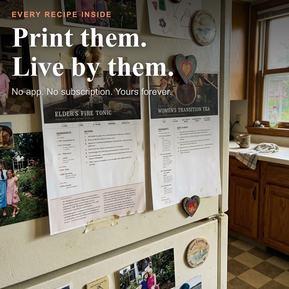 Recipes printed on the fridge